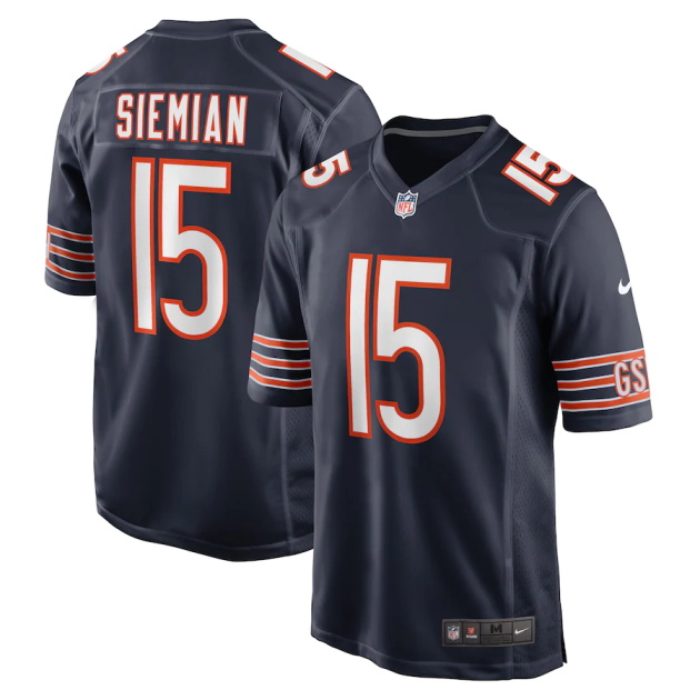 mens nike trevor siemian navy chicago bears game player jersey